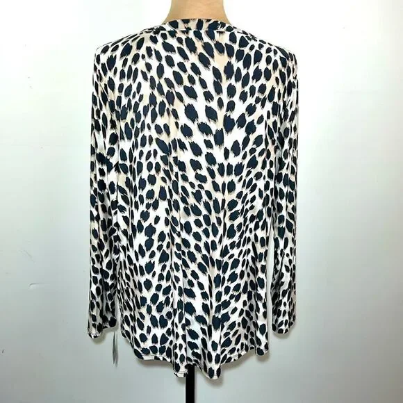 NWT International concepts leopard print, long sleeve shirt size 2X. - Picture 2 of 9